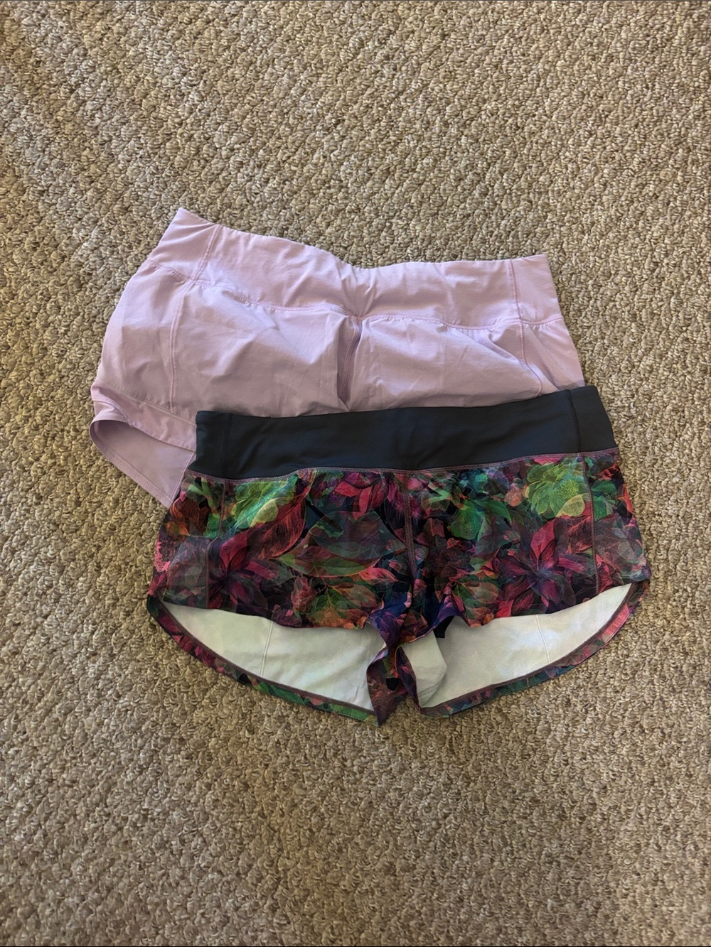 Lululemon (2 shorts) Women’s Lavender and Multi-Color Running Shorts Size 8